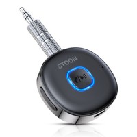 STOON Bluetooth 5.0 Receiver for Music Streaming/Hands-Free Calls, AUX Bluetooth Adapter for Car/Home Stereo/Speakers, Dual Device Connection, Noise Cancelling, 16H Battery Life, 3.5MM Audio Jack